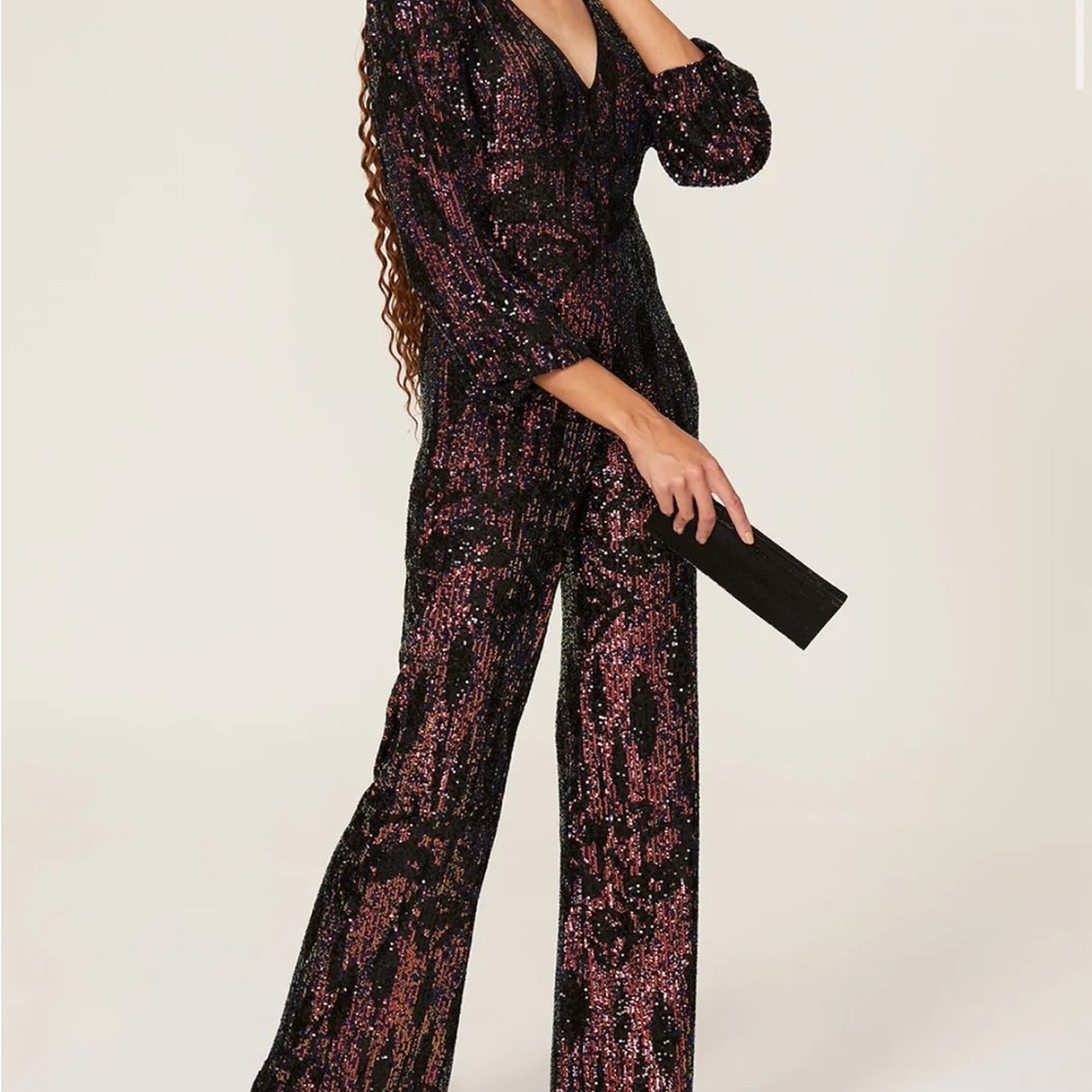 ML Monique Lhuillier jumpsuit sz 16 - Picture 3 of 5